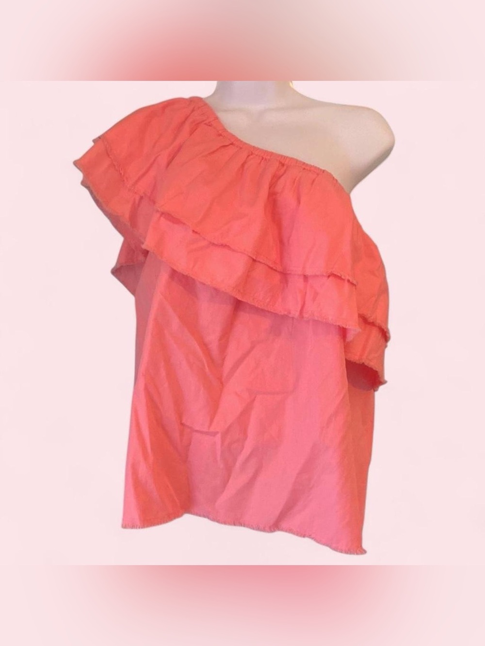 🩷One-Shoulder Ruffle Top - Coral Pink🩷NWT